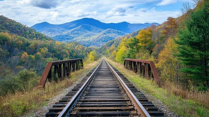 Creeper Trail. Mountain Bike Sport and Leisure Activity with Scenic Green Background
