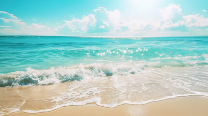 watercolor painting of ocean an a beach