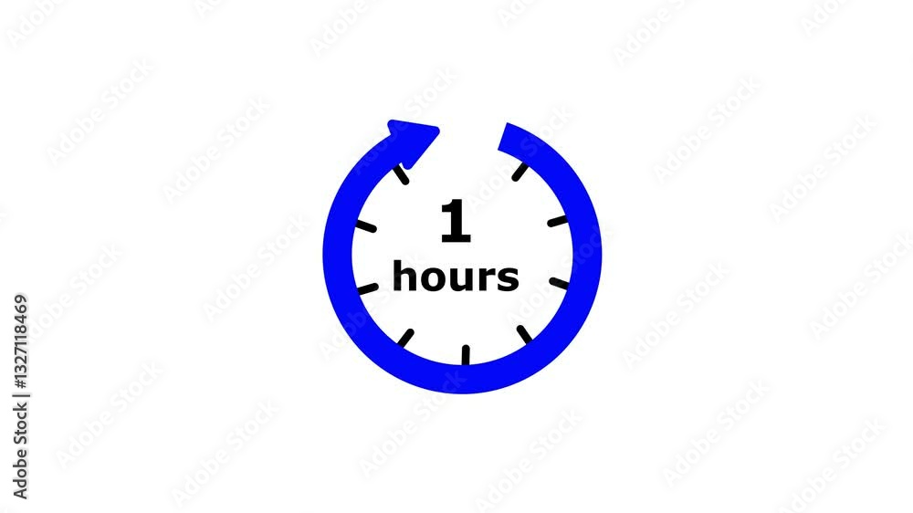 Poster 1 hours circle countdown timer animation from 60 to 0 countdown with alpha channel, countdown video