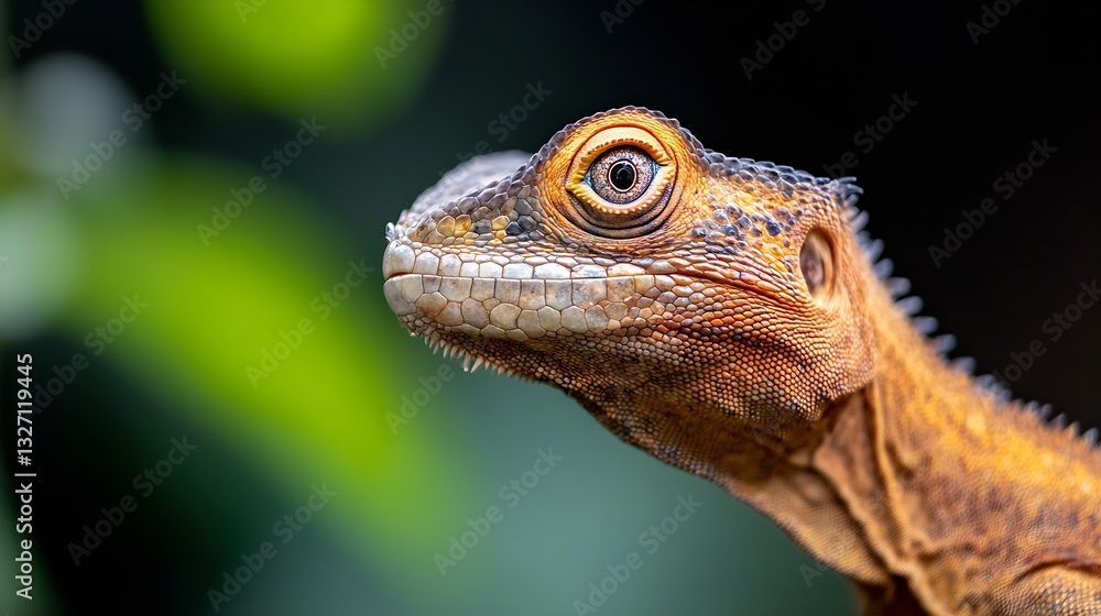 Poster Incredible CloseUp of a Colorful Bearded Dragon Captivating Viewers with Its Unique Features and Expressions : Generative AI