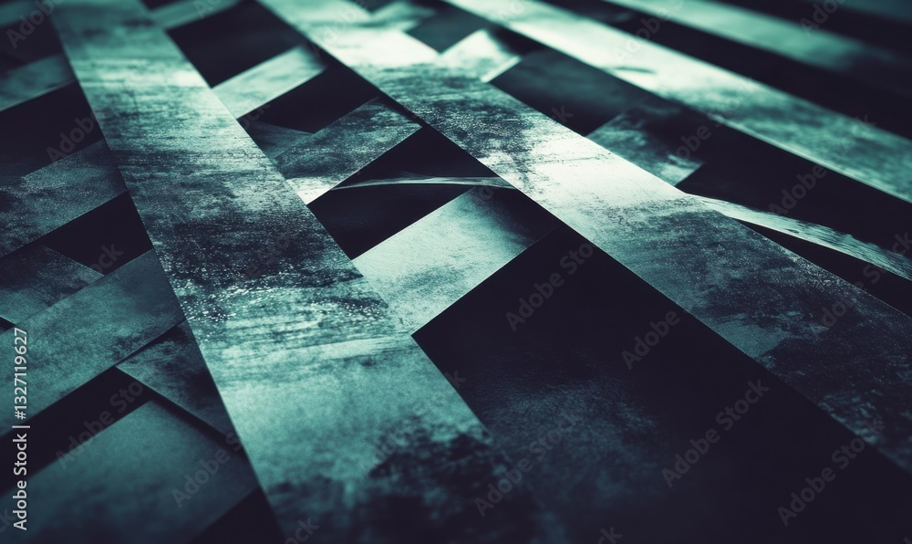 Poster dark teal intersecting lines, abstract background for design projects