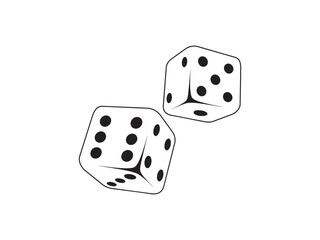 a pair of dice being thrown, dice icon, luck, gambling, game symbol