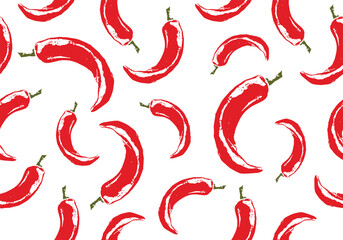 Chili pepper seamless vector background illustration