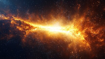 Fototapeta premium Cosmic Firestorm: A Celestial Inferno