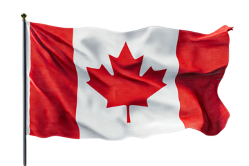 Canadian flag waving gently in the breeze