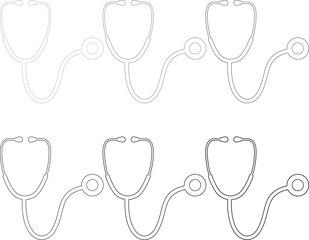 Stethoscope Line Art Vector Illustration for Coloring Book
