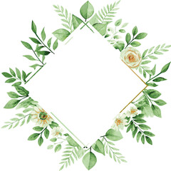 Fototapeta premium Floral watercolor design on white background