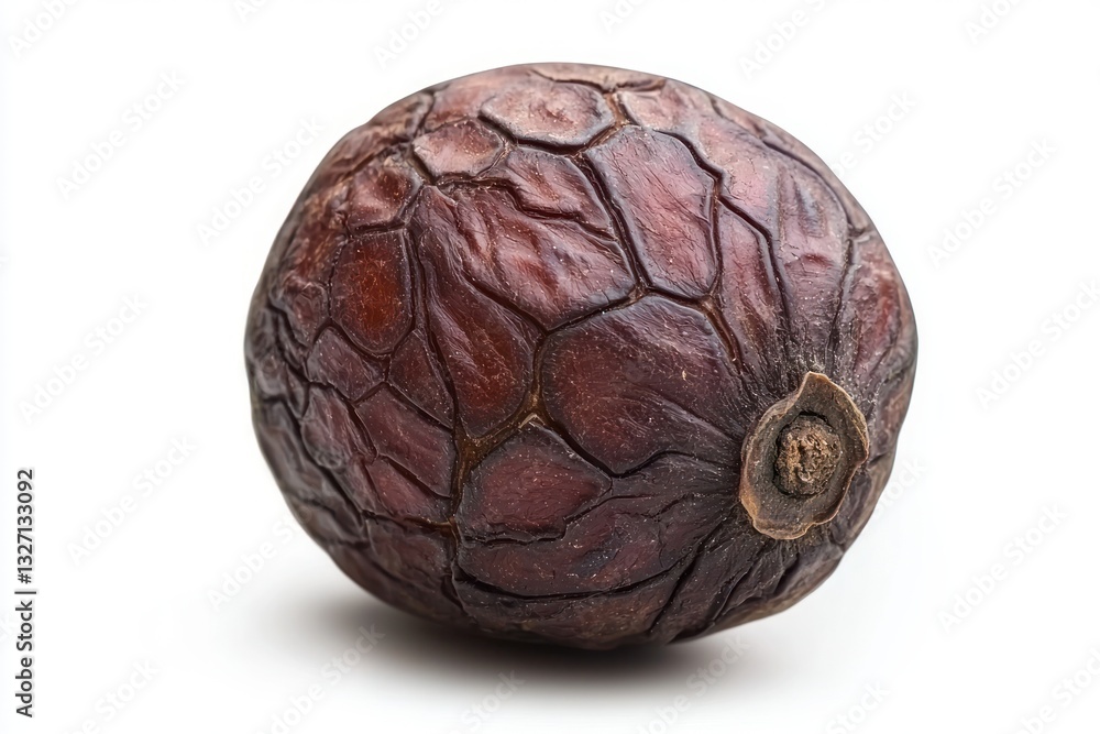 Poster close up studio shot capturing the intricate texture and rich color variations of an exotic pod