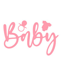 Baby typography design on plain white transparent isolated background for card, shirt, hoodie, sweatshirt, apparel, tag, mug, icon, poster or badge