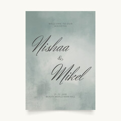 Wedding poster for welcome sign. Template welcome poster. Vector printable wedding props. Flyer design for welcome sign.