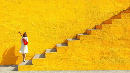 Aspiring Musician on Yellow Steps: A Journey to Success