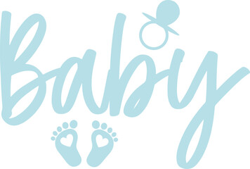 Obraz premium Baby typography design on plain white transparent isolated background for card, shirt, hoodie, sweatshirt, apparel, tag, mug, icon, poster or badge