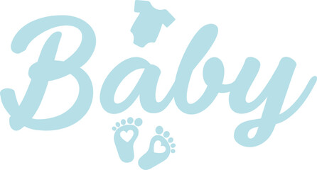 Baby typography design on plain white transparent isolated background for card, shirt, hoodie, sweatshirt, apparel, tag, mug, icon, poster or badge