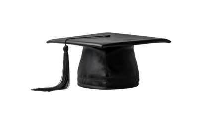 Graduate cap hat with tassel isolated on transparent background, PNG