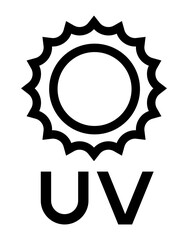 UV radiation icon with a sun and 