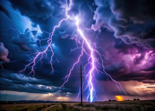 Lightning Rod Photography: Dramatic Sky, Metal, Protection, Safety, Storm, Electricity, Power, Energy, Nature