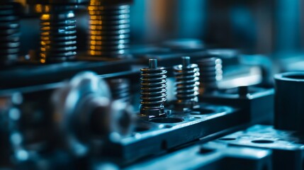 Closeup of mold and die spring spare parts showcasing hightech spring manufacturing