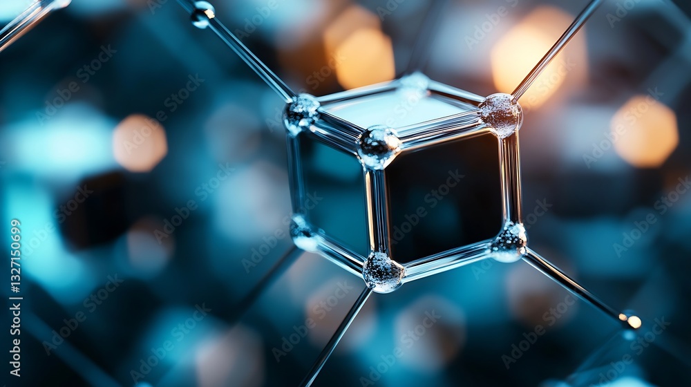 Aufkleber Closeup view of intricate molecular structures highlighting advanced technology and science : Generative AI