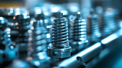 Closeup of standard mold and die springs illustrating advanced spring manufacturing technology
