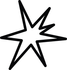 Star clip art design on plain white transparent isolated background for card, shirt, hoodie, sweatshirt, apparel, card, tag, mug, icon, poster or badge