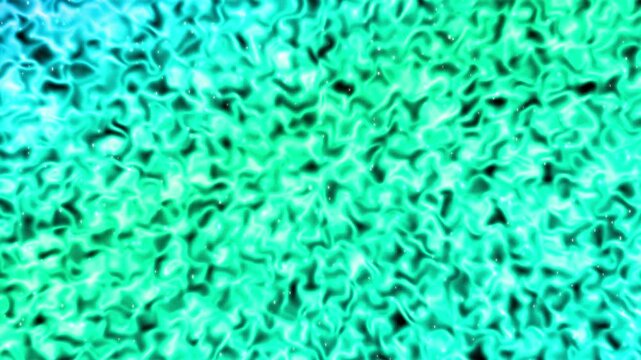 Efecto de aura de poder verde con ondas fluidas y part&iacute;culas brillantes