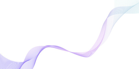 modern color gradient abstract curved wave lines on white background, smooth and dynamic speed wave patterns technology lines, Wavy flowing curve pattern of digital modern technology and geometry.