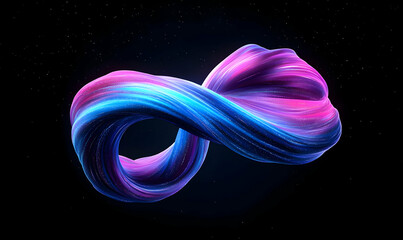 Obraz premium Dynamic Colorful Swirl Design with Infinity Shape on Dark Background
