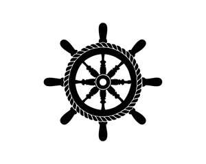 Obraz premium creative details ship steering wheel icon vector illustration 