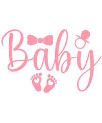 Baby typography design on plain white transparent isolated background for card, shirt, hoodie, sweatshirt, apparel, tag, mug, icon, poster or badge