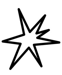 Star clip art design on plain white transparent isolated background for card, shirt, hoodie, sweatshirt, apparel, card, tag, mug, icon, poster or badge