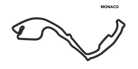 monaco circuit for motorsport and autosport. grand prix race track. vector illustration