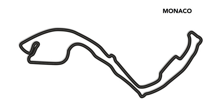 monaco circuit for motorsport and autosport. grand prix race track. vector illustration