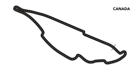 Obraz premium CANADA circuit for motorsport and autosport. grand prix race track. vector illustration