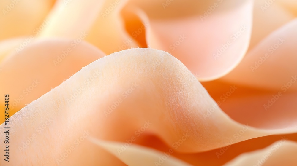 Poster closeup view of delicate peach rose petals creating a soft and romantic texture in bloom : generativ