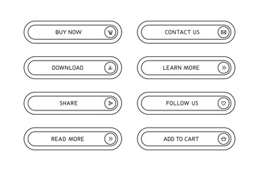 Black and white CTA button set.