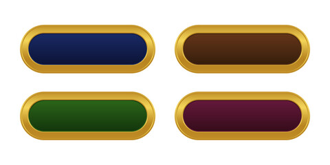 Golden and colorful CTA button template set.