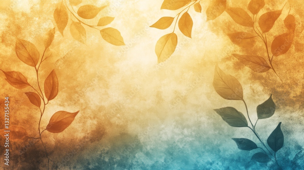 Poster a unique gradient background blending summer tones of beige yellow and blue with overlay textures of