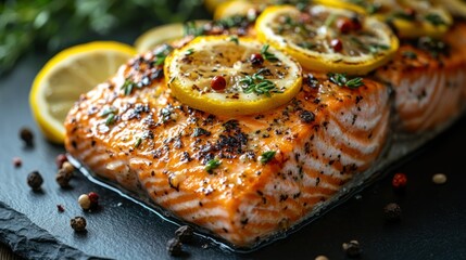 Baked Salmon with Lemon and Herbs