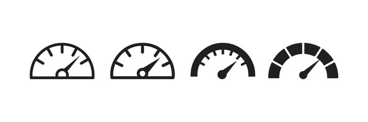 Speedometer Gauge Icon Set Performance Measurement Vector