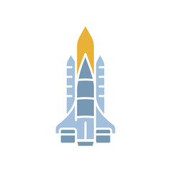 Transportation in space color flat icon.