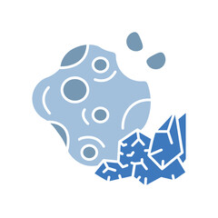 Rare metal resources color flat icon.