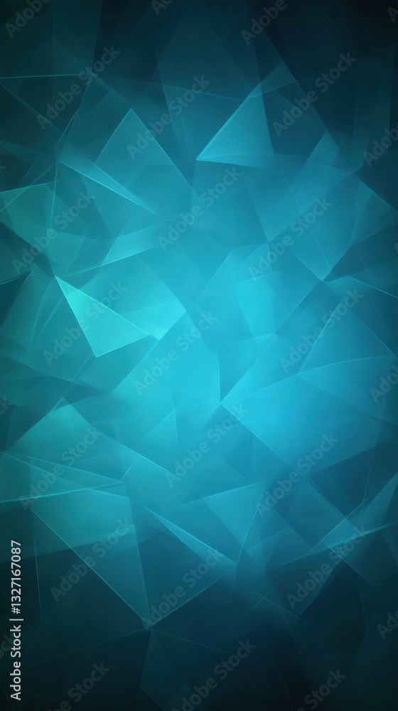 Poster Captivating teal geometric background with abstract polygonal shapes and dynamic lines for modern design and digital art projects creating a futuristic and elegant visual