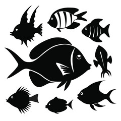 Naklejka premium set of fish
