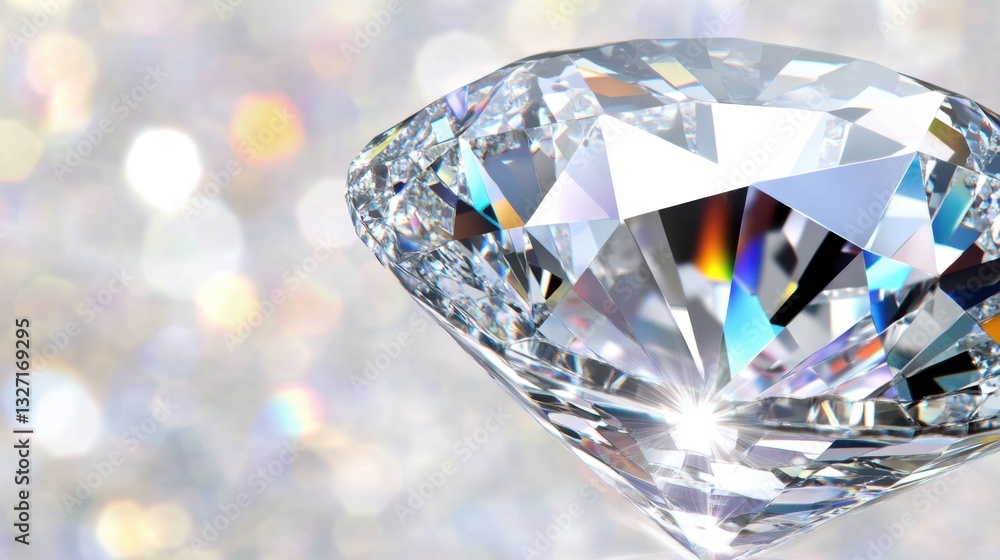 Poster a digital display showing the exact cutting angles of a diamond for optimal sparkle