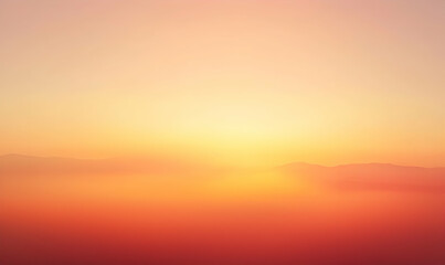 Obraz premium Golden Sky Over Mountains Landscape at Sunset with Hazy Horizon