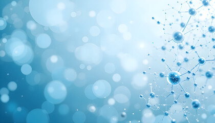White and Light Blue Gradient Medical Background with Molecules &ndash; Abstract Science, Technology, and Healthcare Concept for Web Banner.