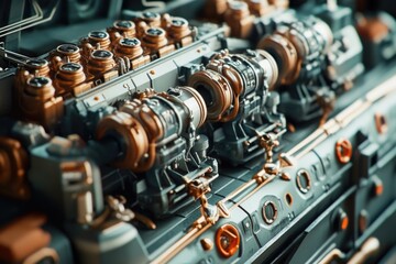 Naklejka premium A detailed view of a machine's valves
