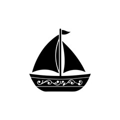 creative details sailboat icon vector illustration 