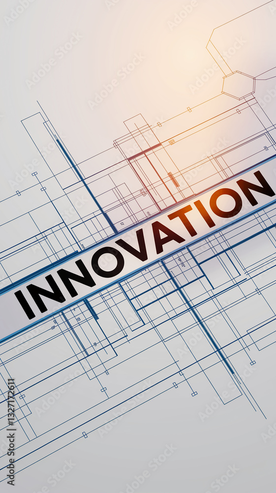 Poster abstract blueprint design with 