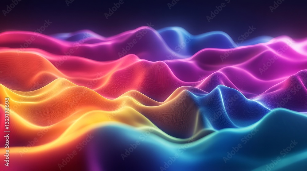 Poster eyecatching 3d render of a multicolor spectrum featuring a mesmerizing blend of vibrant hues